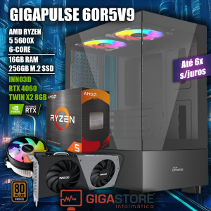 Desktop Gaming RYZEN 5 5600X RTX 4060 16GB RAM 256GB + 512GB SSD W11